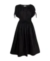 Moncler Drawstring-waist Cotton Dress In Black