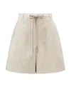 Moncler Drawstring-waist Cotton Shorts In White