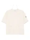 Moncler Drawstring-waist Cotton T-shirt In Neutral