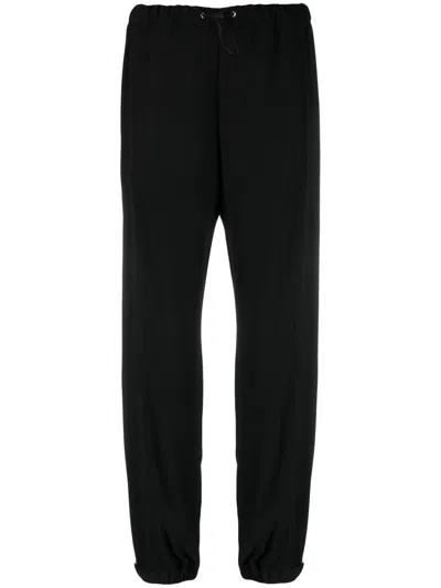 Moncler Drawstring-waist Slim-fit Trousers In Nero