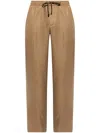 Moncler Drawstring-waist Straight-leg Pants In Brown