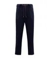Moncler Cotton Trousers In Blue