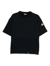 Moncler Casual T-shirt Drawstring Waist In Blue