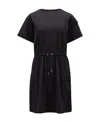 Moncler Drawstring-waist T-shirt Dress In Black