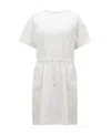 Moncler Drawstring-waist T-shirt Dress In White