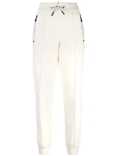 Moncler Drawstring-waistband Cotton Track Pants In White