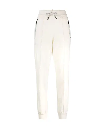 Moncler Drawstring-waistband Cotton Track Pants In White