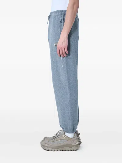 Moncler Drawstring-waistband Logo-detail Track Pants In Blue