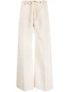 Moncler High Waist Drawstring Trousers In Nude