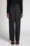 Moncler Drawstring Wool Trousers In Black