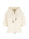 Moncler Drawstring-hood Kangaroo-pocket Jacket In Neutral