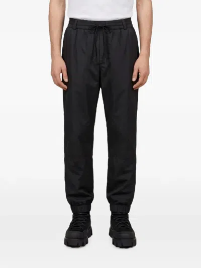 Moncler Drawstring-waist Logo-patch Track Pants In Black