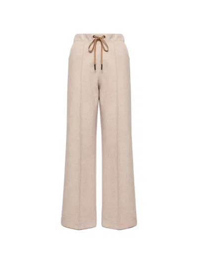 Moncler Drawstring-waist Pressed-crease Trousers In Pink