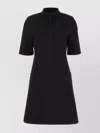 Moncler Dress Cotton Blend Short Sleeves In Black