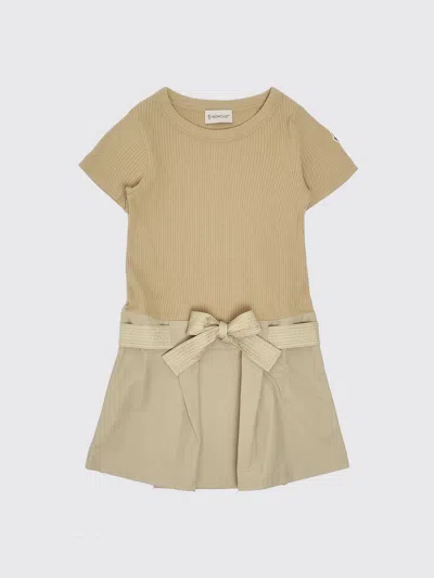 Moncler Dress Kids Color Beige In Neutral