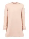 Moncler Robe Sweat En Coton In Pink