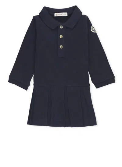 Moncler Babies' Dress With Logo In Blue