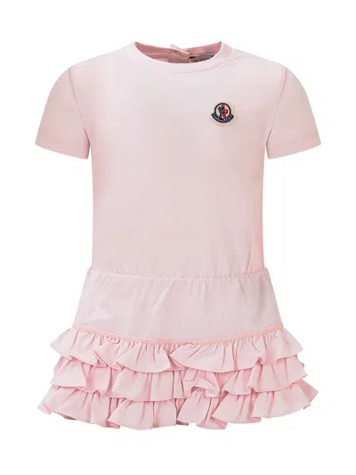 Moncler Babies' Dress With Logo In Rosa