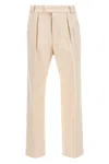 Moncler Trousers Drill Button Detail In Yellow