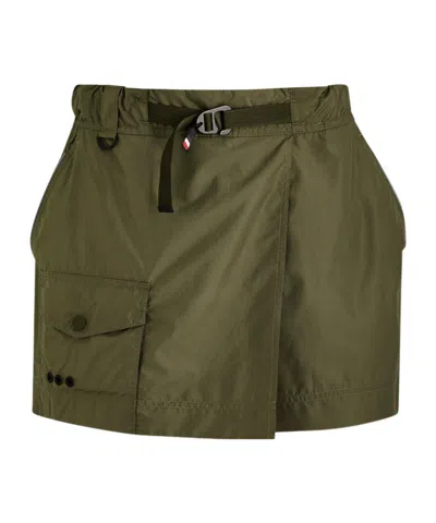 Moncler D-ring Embellished Midi Skirt In Brown