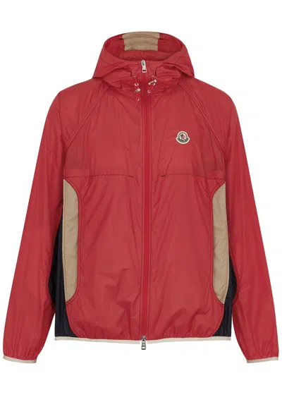 Moncler Dronne Colour-blocked Shell Jacket In Red