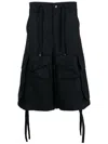 Moncler Drop-crotch Shorts In Black