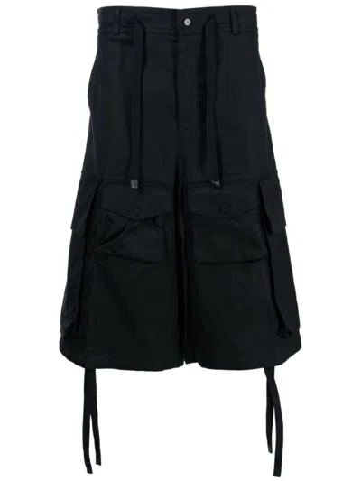 Moncler Drop-crotch Shorts In Black