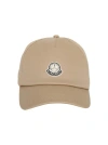 Moncler Dual Logo Baseball Cap In Beige