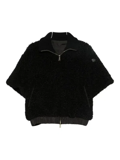 Moncler Dual-sided High-collar Jacket In Black