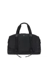 Moncler Water-repellent Tech Duffle Bag With Leather Trim In Black