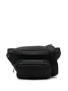 Moncler Waist Strap Leather Trim Messenger Bag In Black
