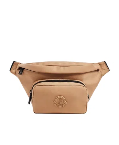 Moncler Durance Canvas Belt Bag In Brown