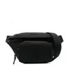 Moncler Waist Strap Leather Trim Messenger Bag In Black