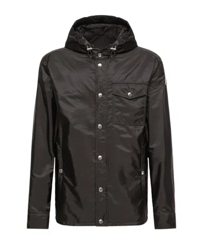Moncler Duvainne Hooded Mid-length Jacket In Black