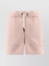 Moncler Grenoble Pink Shorts With Elastic Drawstring Elastic Waist And Logo Embroidery On The Side I