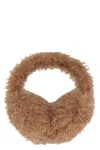 Moncler Ear Cushions Stuffed With Teddy Effect Fleece In Brown