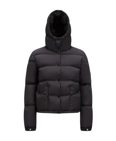 Moncler Ebre Quilted Hooded Jacket In Black