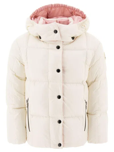 Moncler Kids' Ebre Zip-up Hooded Puffer Jacket In White