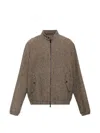 Moncler Ebrodel Reversible Wool-blend Down Jacket In Brown