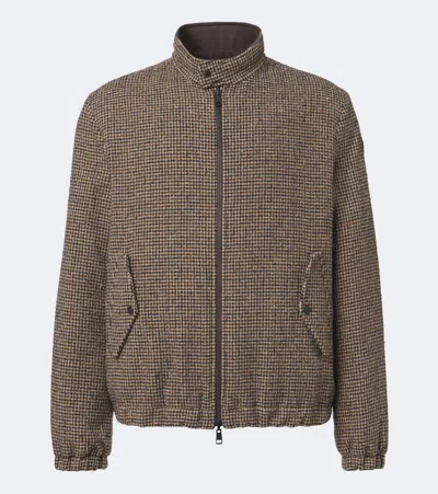 Moncler Ebrodel Reversible Wool-blend Down Jacket In Multi