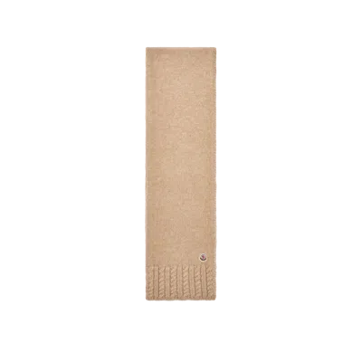 Moncler Écharpe En Maille D'alpaga Mélangée, Femme, Beige, Taille: Uni