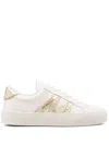 Moncler Ecru Sneakers With Contrasting Branded Heel