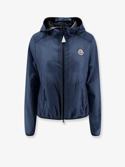 Moncler Edasic Jacket With Elastic Profiles In Blue