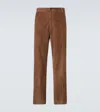 Moncler Edit Cotton Corduroy Straight Pants In Brown