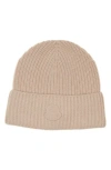 Moncler Edit Logo Embroidered Cashmere Beanie In Brown