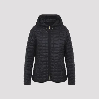 Moncler Long-sleeved Hooded Down Jacket In Black
