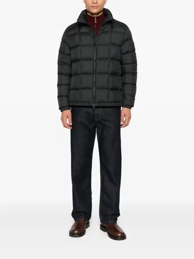 Moncler Eglise Square-quilted Hooded Down Jacket In Black