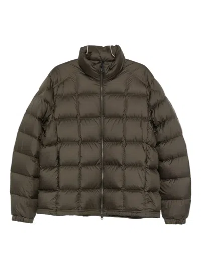 Moncler Eglise Square-quilted Hooded Down Jacket In Green