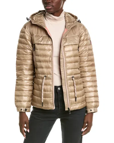 Moncler Eibing Hooded Down Jacket In Beige