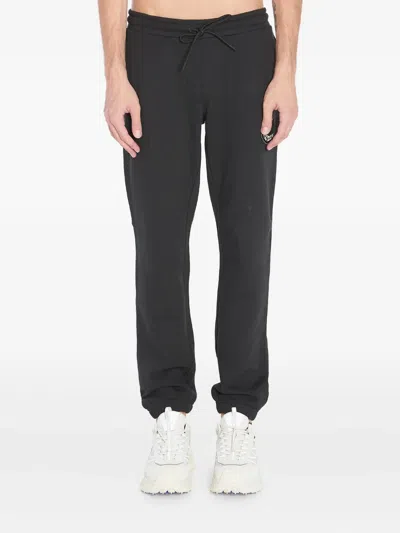 Moncler Cotton Sweatpants With Elastic Cuffs And Waistband In Black